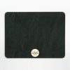 Green baize backing of oblong melamine tablemat