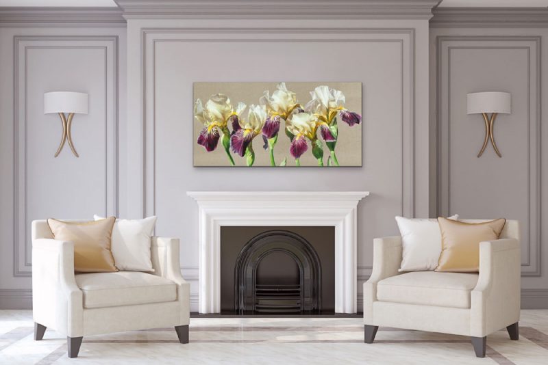 Canvas Print of Original acrylic painting by Sarah Caswell, 'Five' In an elegant siting room setting.