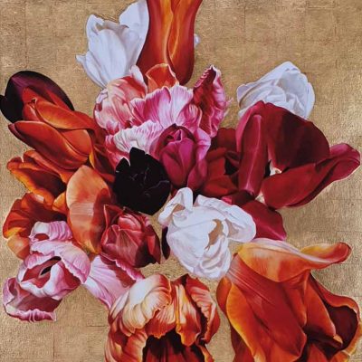 Canvas Print of the painting The Tulip Kings on cotton canvas