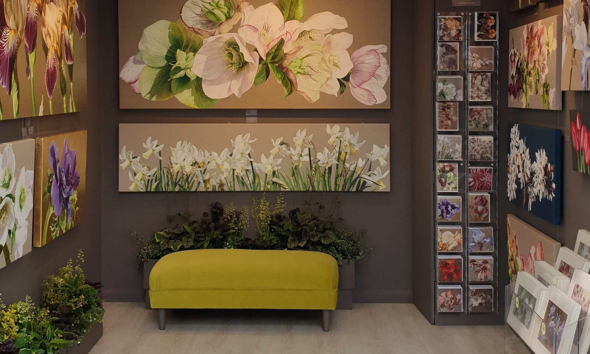 Sarah Caswell paintings RHS Chelsea Flower Show stand 2019